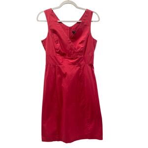 GAP Pink Sleeveless Sheath Dress Faux Wrap Back Zip Knee Length Size 4